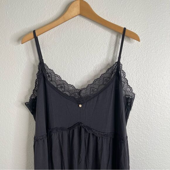 Pretty You London Chemise Raven Dark Gray Slip Nightgown Size 16 - Picture 3 of 4